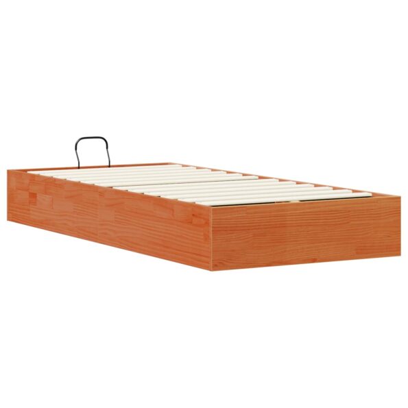 vidaXL Posteľový rám s úložným priestorom Vosková Hnedá 90 x 200 cm – Obrázok 9