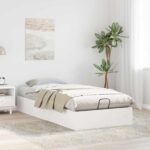 vidaXL Posteľový rám s úložným priestorom Biely 100 x 200 cm – Obrázok 4