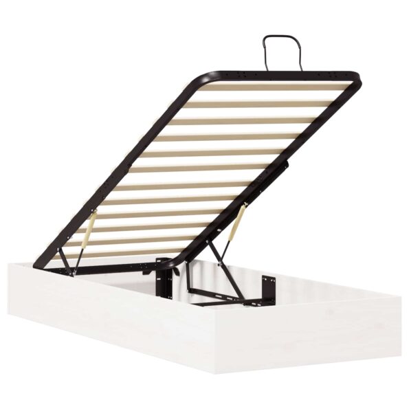 vidaXL Posteľový rám s úložným priestorom Biely 100 x 200 cm – Obrázok 5