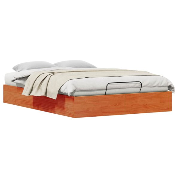 vidaXL Posteľový rám s úložným priestorom Vosková Hnedá 140 x 190 cm – Obrázok 2