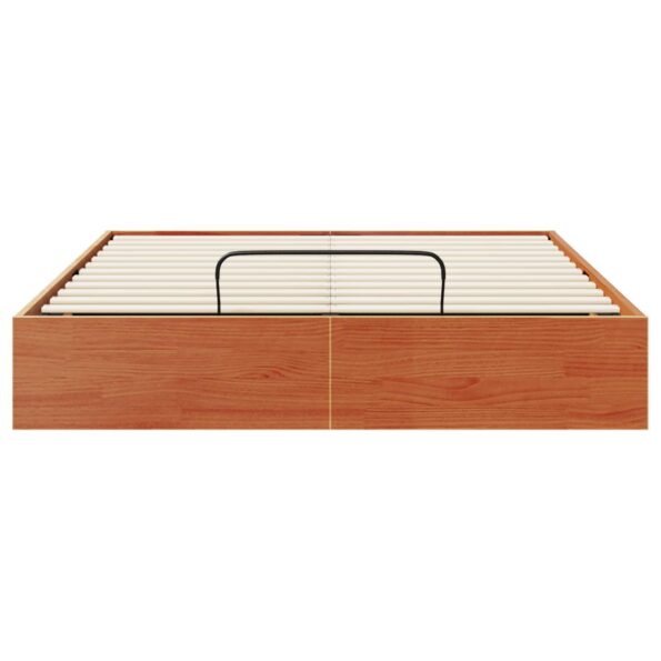 vidaXL Posteľový rám s úložným priestorom Vosková Hnedá 140 x 190 cm – Obrázok 6