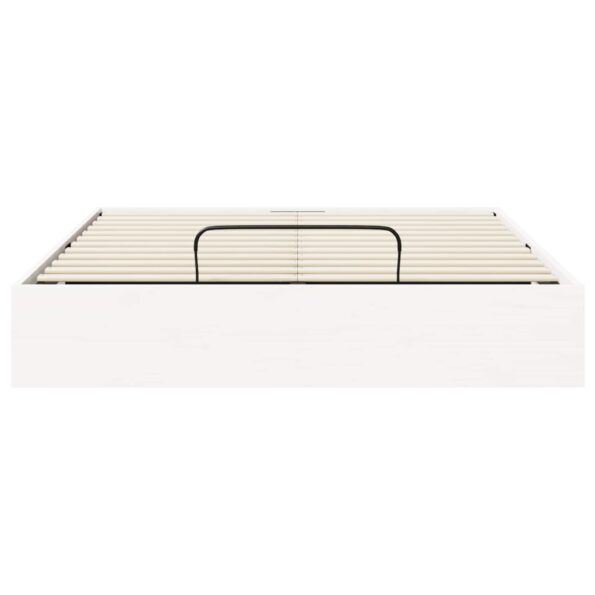 vidaXL Posteľový rám s úložným priestorom Biely 150 x 200 cm – Obrázok 6