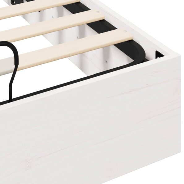 vidaXL Posteľový rám s úložným priestorom Biely 150 x 200 cm – Obrázok 9