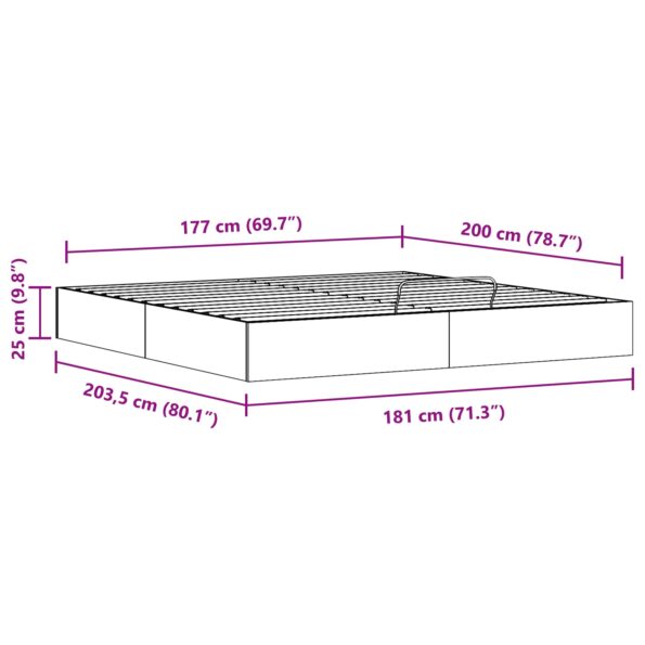 vidaXL Posteľový rám s úložným priestorom Biely 180 x 200 cm – Obrázok 10