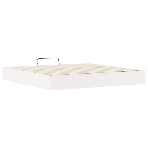 vidaXL Posteľový rám s úložným priestorom Biely 200 x 200 cm – Obrázok 7