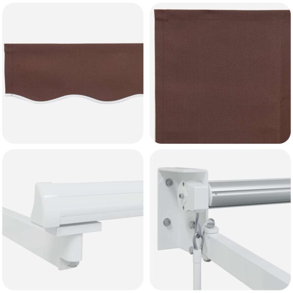 vidaXL Sklopná markíza Hnedá 2,5 x 2 m 100% polyester a hliník – Obrázok 7