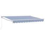 vidaXL Sklopná markíza Modrá a biela 3,5 x 2 m 100% polyester a hliník – Obrázok 2