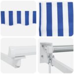 vidaXL Sklopná markíza Modrá a biela 3,5 x 2 m 100% polyester a hliník – Obrázok 7