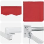 vidaXL Sklopná markíza Červená 3,5 x 2 m 100% polyester a hliník – Obrázok 7