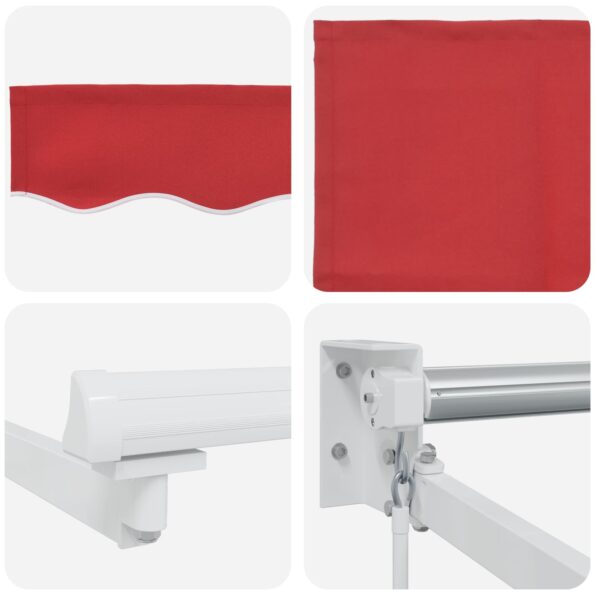 vidaXL Sklopná markíza Červená 3,5 x 2 m 100% polyester a hliník – Obrázok 7