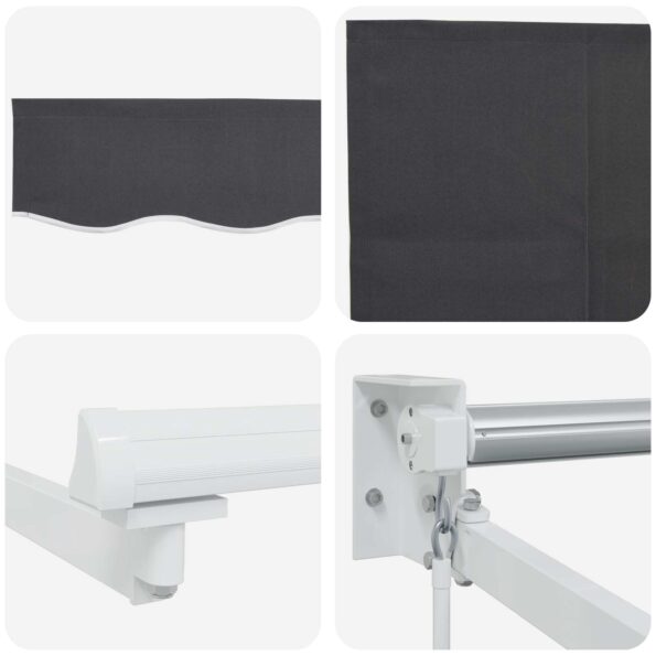 vidaXL Sklopná markíza Antracitová 4 x 2 m 100% polyester a hliník – Obrázok 7