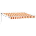 vidaXL Markíza Žltá, oranžová a biela 2,5 x 2 m Polyester a kov – Obrázok 2