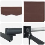 vidaXL Sklopná markíza Hnedá 2,5 x 2 m 100% polyester a hliník – Obrázok 7