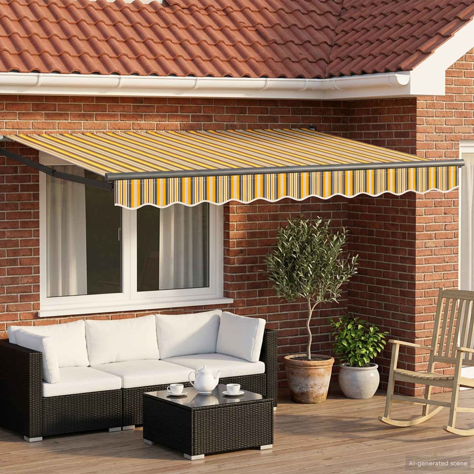 3419029_1.jpg vidaXL Sklopná markíza Žltá, šedá a biela 2,5 x 2 m – Obrázok 1