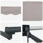 vidaXL Sklopná markíza Svetlosivá 2,5 x 2 m 100% polyester a hliník – Obrázok 7