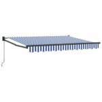vidaXL Sklopná markíza Modrá a biela 3 x 2 m 100% polyester a hliník – Obrázok 2
