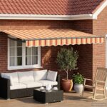 vidaXL Sklopná markíza Žltá, oranžová a biela 3,5 x 2 m