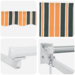 vidaXL Ručná vysúvacia markíza s LED Zelená, Žltá, Biela 3 x 2 m – Obrázok 9