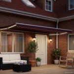 vidaXL Ručná vysúvacia markíza s LED Burgundská a biela 4 x 2 m – Obrázok 3