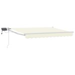 vidaXL Ručná vysúvacia markíza s LED Krémová a biela 3 x 2,5 m – Obrázok 2