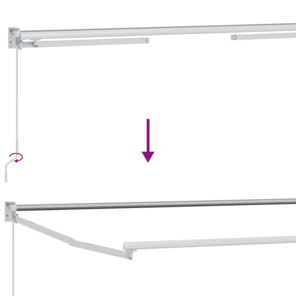 vidaXL Ručná vysúvacia markíza s LED Biely 3 x 2,5 m – Obrázok 11