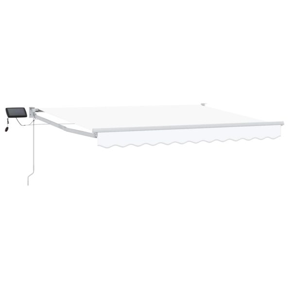vidaXL Ručná vysúvacia markíza s LED Biely 3,5 x 2,5 m – Obrázok 2