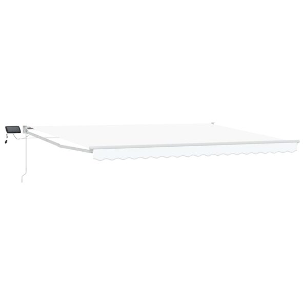 vidaXL Ručná vysúvacia markíza s LED Biely 4 × 3 m – Obrázok 2