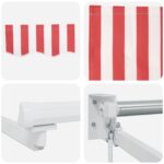 vidaXL Ručná vysúvacia markíza s LED Červená a Biela 4,5 × 3 m – Obrázok 9