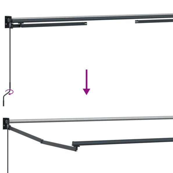 vidaXL Ručná vysúvacia markíza s LED 3,5 x 2 m 100% polyester a hliník – Obrázok 11