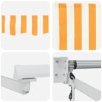 vidaXL Elektrická Retrakovateľná Markíza Žltá a biela 4 x 2 m – Obrázok 9