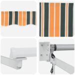 vidaXL Elektrická Retrakovateľná Markíza Zelená a žltá 4,5 × 3 m – Obrázok 9