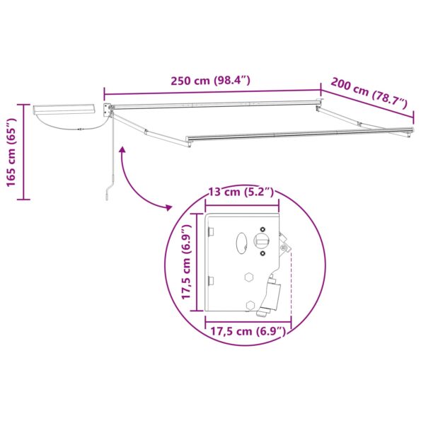 vidaXL Elektrická Retrakovateľná Markíza 2,5 x 2 m – Obrázok 12