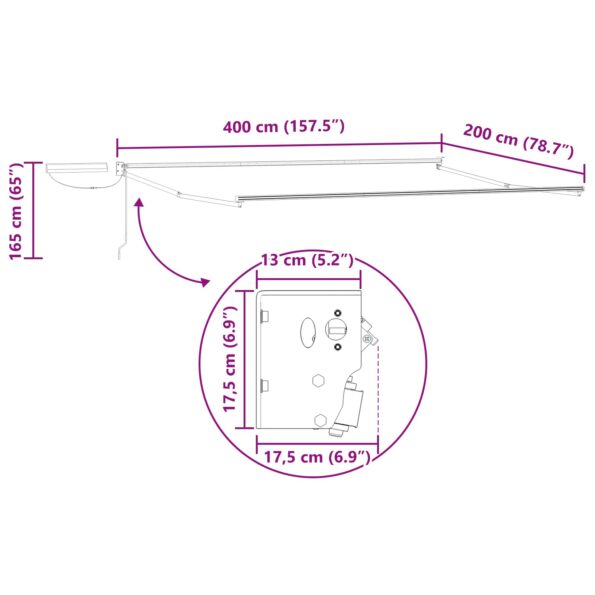 vidaXL Elektrická Retrakovateľná Markíza 4 x 2 m – Obrázok 12
