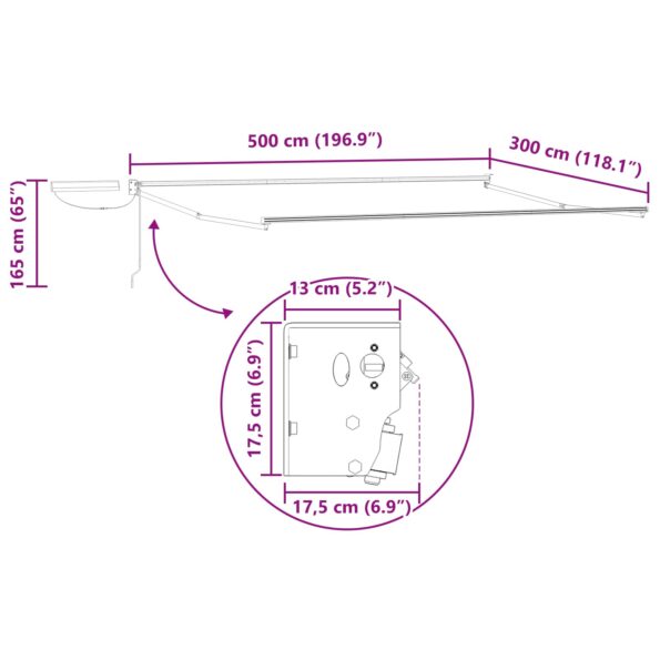 vidaXL Elektrická Retrakovateľná Markíza 5 x 3 m – Obrázok 12