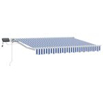 vidaXL Ručný rám markízy s LED Modrá a biela 2,5 x 2 m – Obrázok 2
