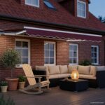 vidaXL Ručný rám markízy s LED Burgundská a biela 3,5 x 2 m – Obrázok 3
