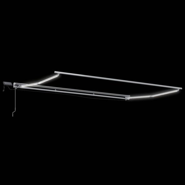 vidaXL Ručný rám markízy s LED Modrá a biela 4 x 2 m – Obrázok 6
