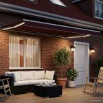 vidaXL Ručný rám markízy s LED Burgundská a biela 4 x 2 m – Obrázok 3
