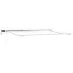 vidaXL Ručný rám markízy s LED Burgundská a biela 4 x 2 m – Obrázok 4