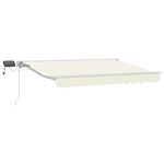 vidaXL Ručný rám markízy s LED Krémová a biela 3,5 x 2,5 m – Obrázok 2
