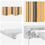 vidaXL Ručný rám markízy s LED Žltá, šedá a biela 3,5 x 2,5 m – Obrázok 9