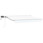 vidaXL Ručný rám markízy s LED Biely 3,5 x 2,5 m – Obrázok 2