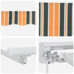 vidaXL Ručný rám markízy s LED Zelená, Žltá, Biela 3,5 x 2,5 m – Obrázok 9