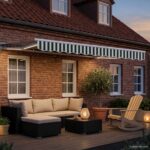 vidaXL Ručný rám markízy s LED Zelená a biela 3,5 x 2,5 m – Obrázok 3