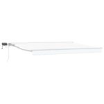vidaXL Ručný rám markízy s LED Biely 4 × 3 m Polyester s PU povrchom – Obrázok 2