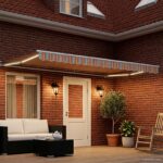 vidaXL Ručný rám markízy s LED Modrá, Oranžová, Biela 4,5 × 3 m – Obrázok 3