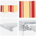 vidaXL Ručný rám markízy s LED Žltá, oranžová a biela 4,5 × 3,5 m – Obrázok 9