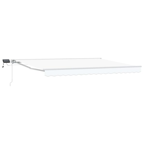 vidaXL Ručný rám markízy s LED Biely 4,5 × 3,5 m – Obrázok 2
