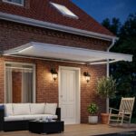 vidaXL Ručný rám markízy s LED Biely 4,5 × 3,5 m – Obrázok 3