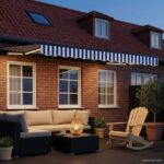 vidaXL Ručný rám markízy s LED Modrá, Biela, Antracitová 2,5 x 2 m – Obrázok 3